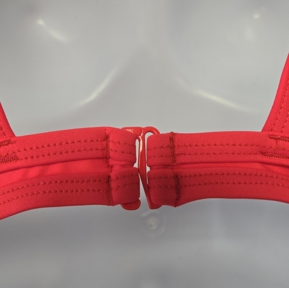 Adidas Cross Back bikini top Neon Red and White 12 - Picture 8 of 12